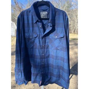 Dixxon Flannel Button Shirt Men's 2XL Limited Edition Snap On Tools Blue Plaid